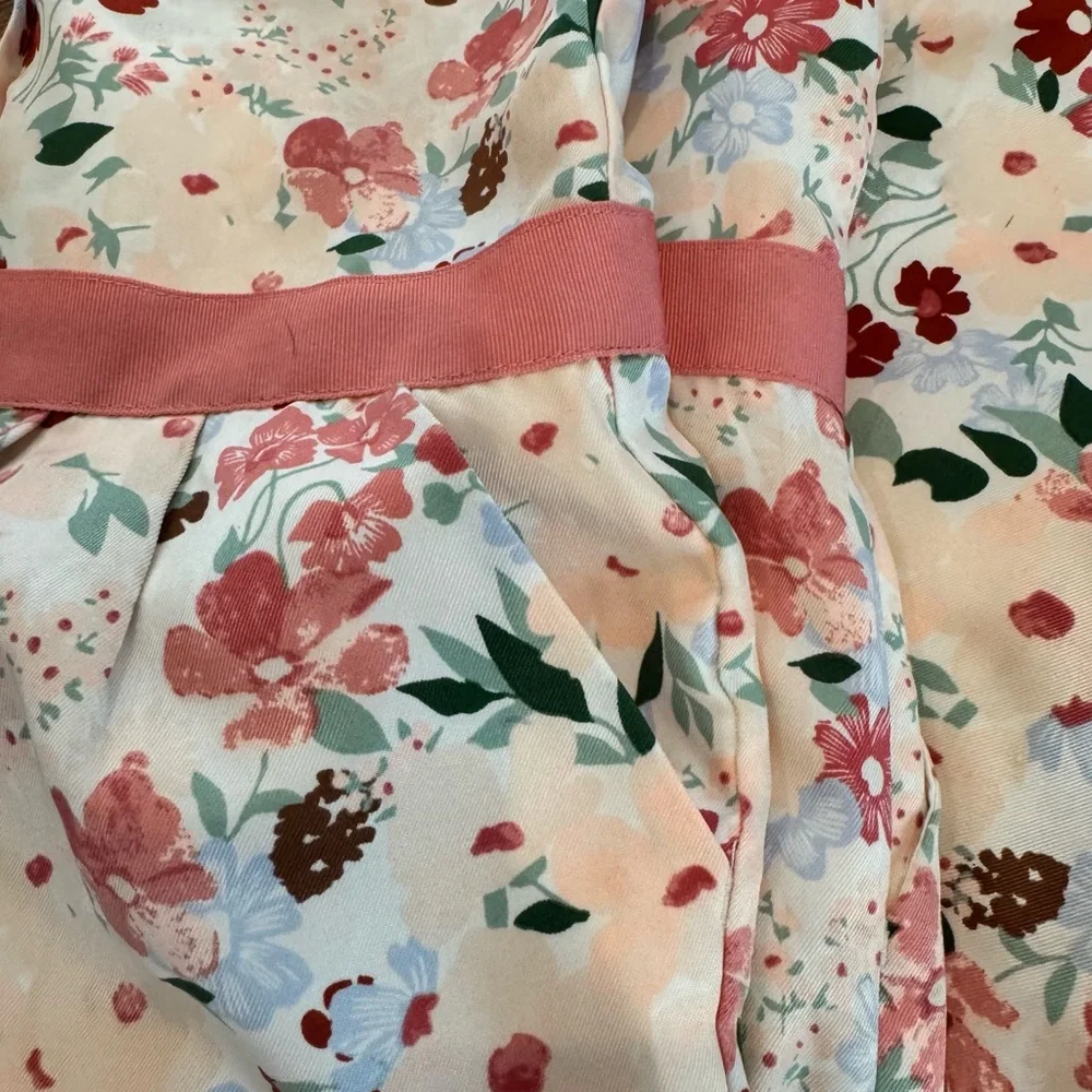 Janie and Jack Floral Pant Romper Jumpsuit Pockets Easter Silky Lined Size‎ 6 N